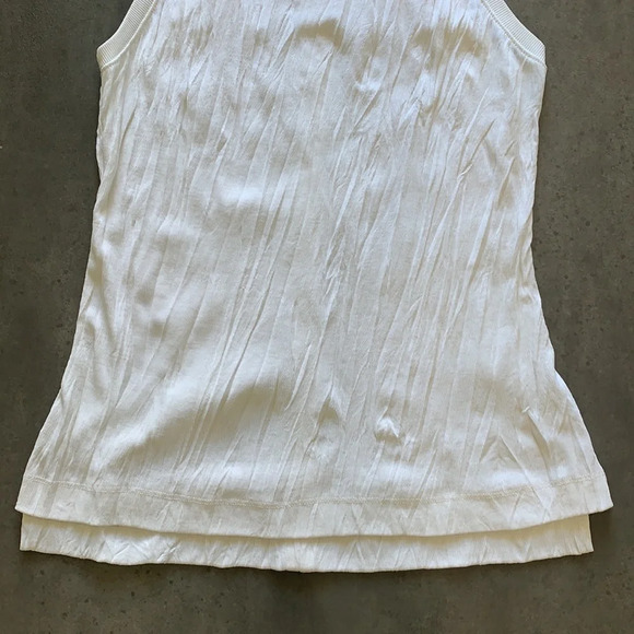 Helmut Lang Optic White Crinkle Tank Top Size L - Picture 6 of 14